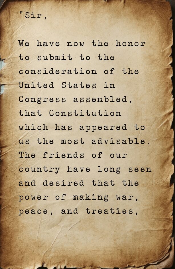 What Was In the US Constitution Letter 1